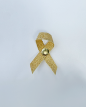 Load image into Gallery viewer, Gold Fabric Awareness Pin
